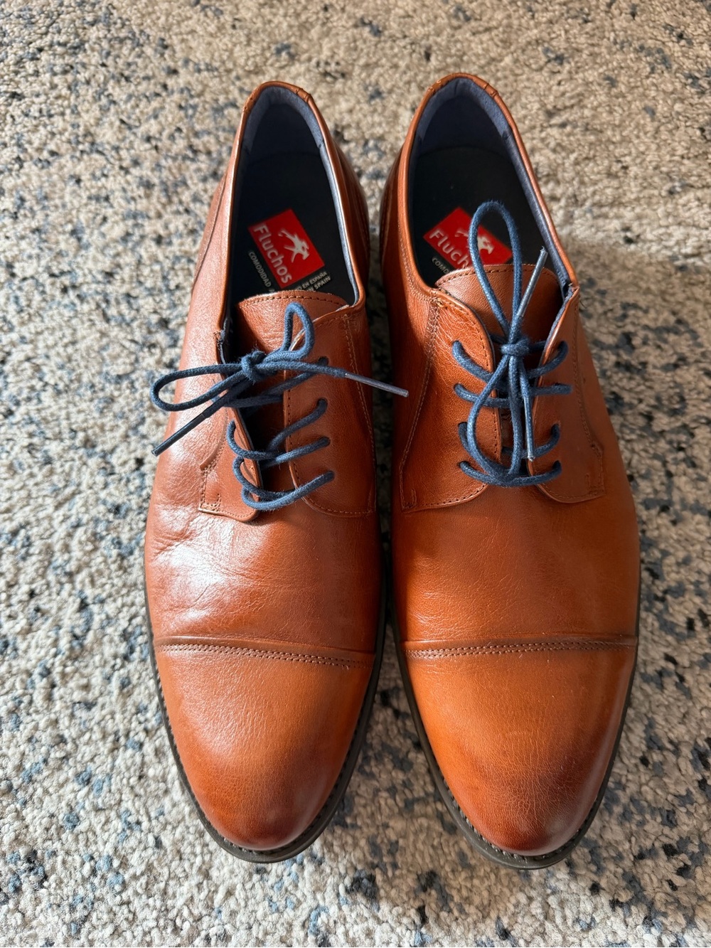 Men's Tan Leather Derby Shoes - Classic Lace-Up